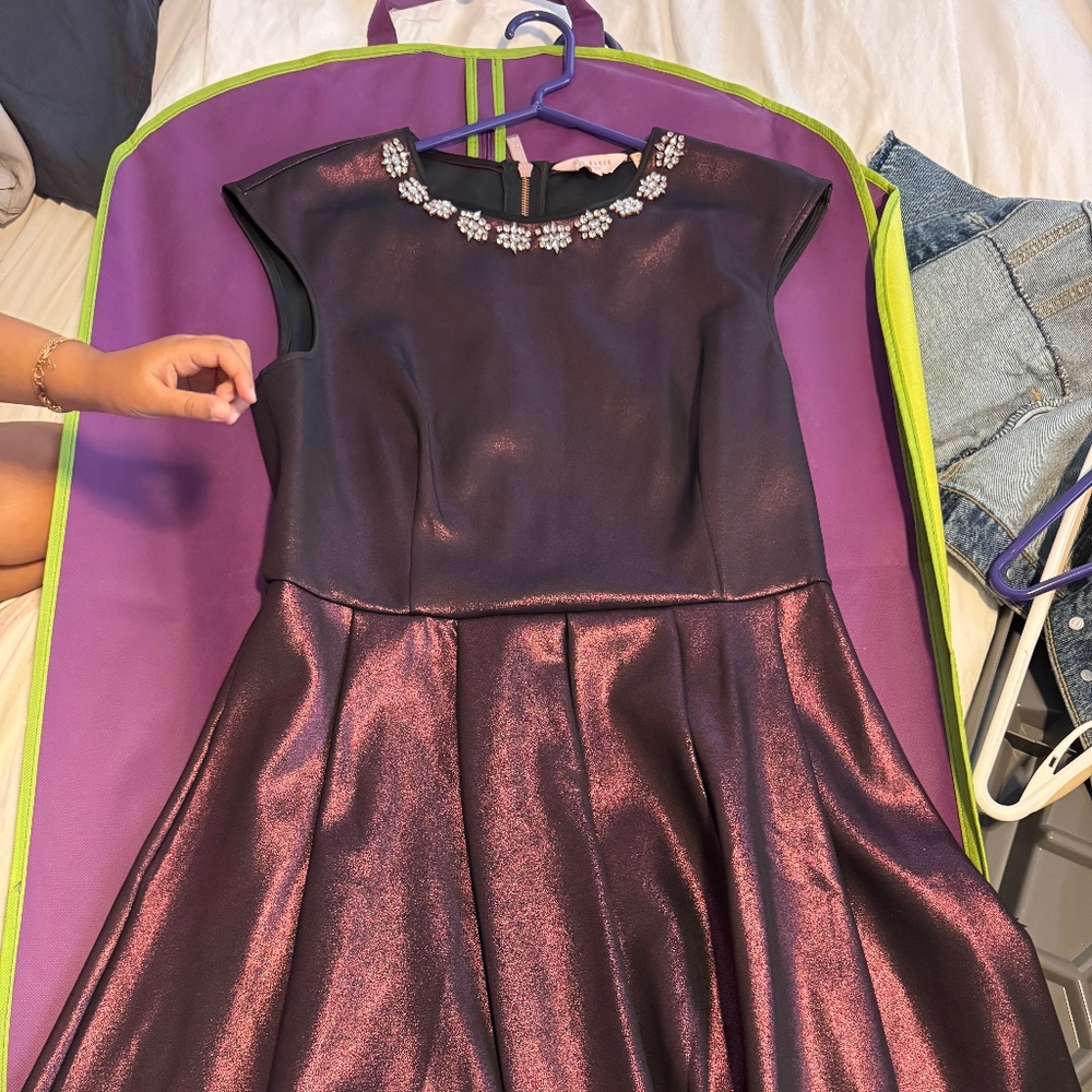 ted baker skater style dress with rhinestones